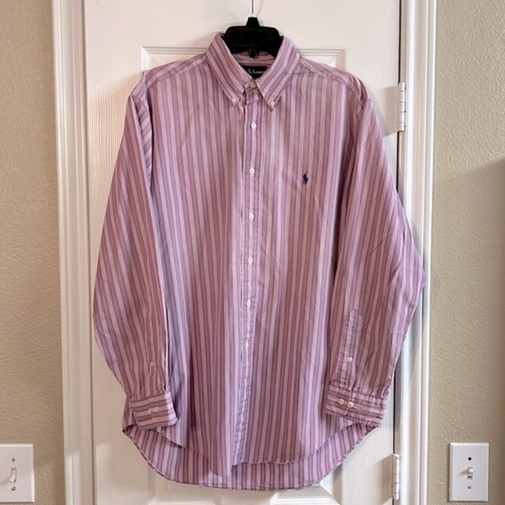 Ralph Lauren Button Down Shirt Lavender Size 16 34/35